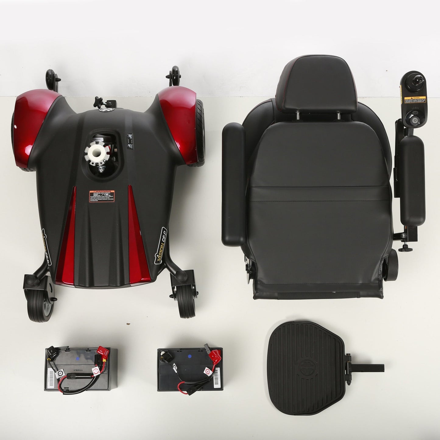 Merits P322 Vision CF Power Chair - Breaks Down For Travel/Portable, w/ Anti Flat Tires, 300 Lbs Weight Capacity