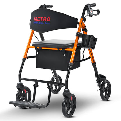 Metro Mobility M913P 2-in-1 Rollator and Transport Wheelchair