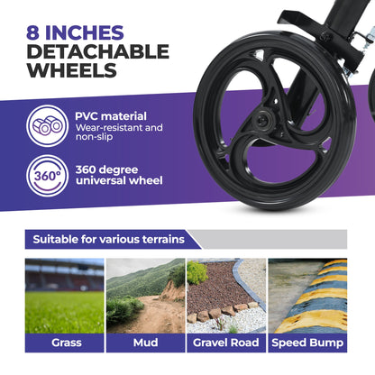 Metro Mobility M913P 2-in-1 Rollator and Transport Wheelchair