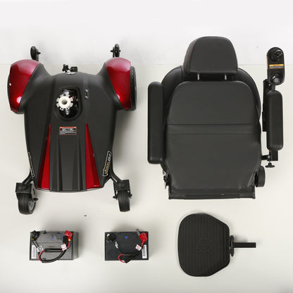 Merits P322 Vision CF Power Chair - Breaks Down For Travel/Portable, w/ Anti Flat Tires, 300 Lbs Weight Capacity