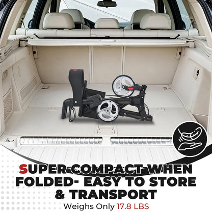 Metro Mobility – Foldable with Seat, 8" All-Terrain Wheels, Stable & Durable, 300 lb Capacity