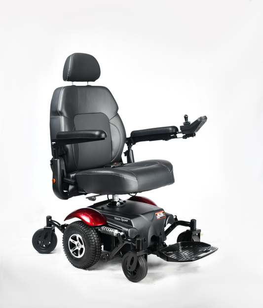 Merits P326A Vision Sport Folding Power Chair - up to 135° Recline, 300lbs Weight Capacity, Solid Anti Flat Tires