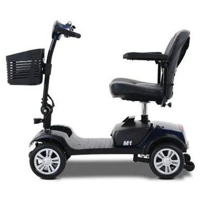 Metro Mobility M1 Portable 4-Wheel Foldable Mobility Scooter - Long Distance, 300lbs Weight Capacity w/ Flat Free Tires