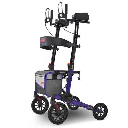 Metro Mobility M905BU Folding Rollator Walker with Seat – All-Terrain Wheels, 300 lb Capacity