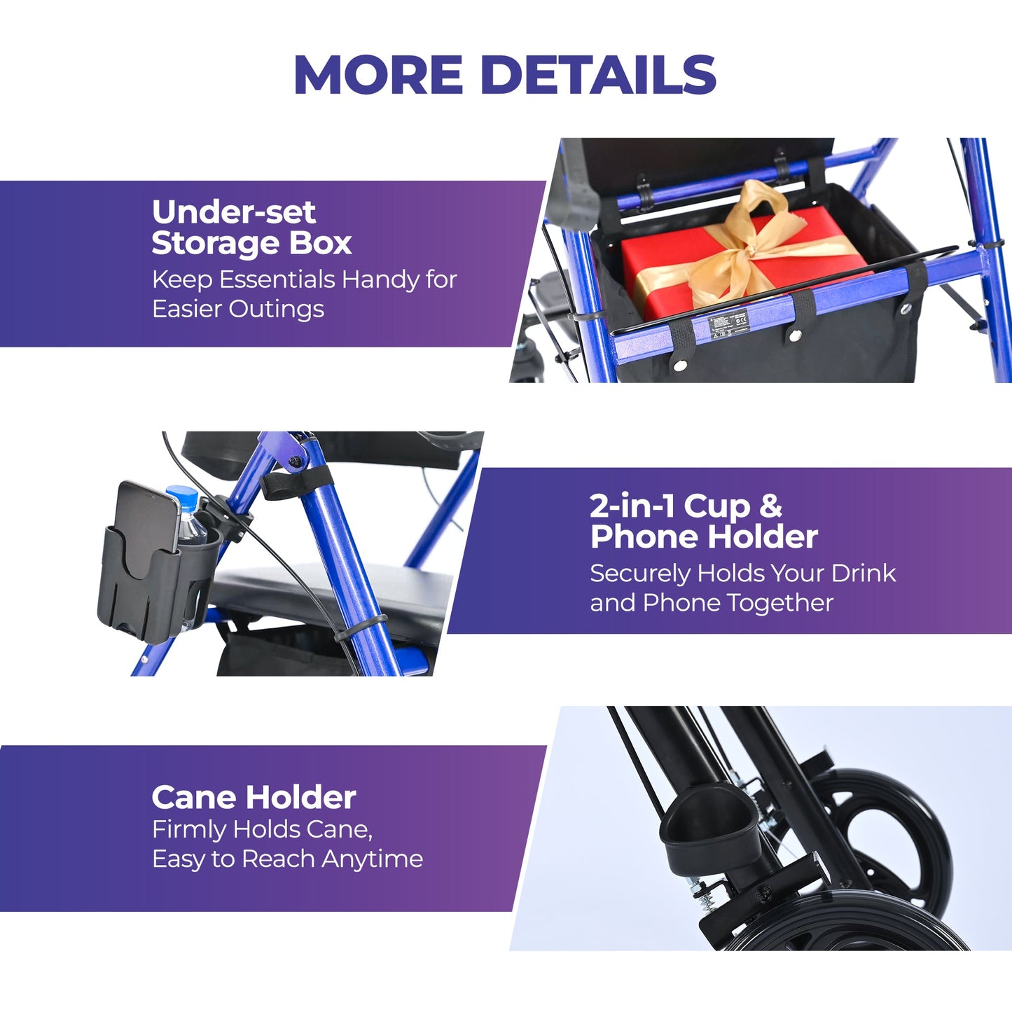Metro Mobility M913P 2-in-1 Rollator and Transport Wheelchair