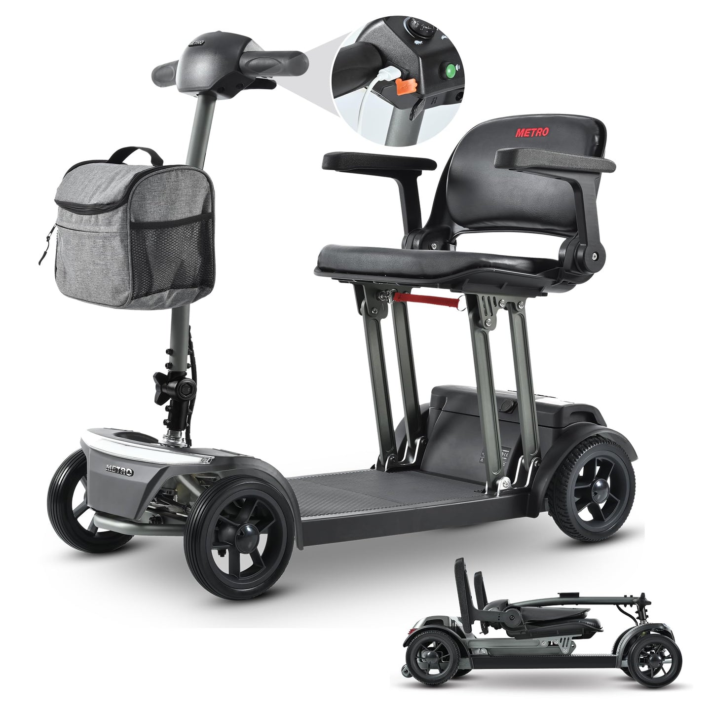Metro Mobility Air Traveler 4-Wheel Lightweight Folding Mobility Scooter