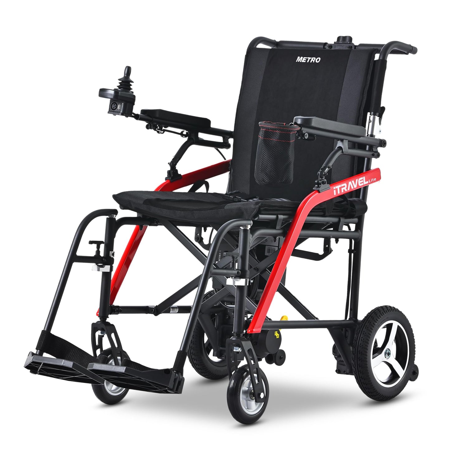 Metro Mobility iTravel Lite Folding Electric Wheelchair – Only 33lbs, TSA Approved with ElectroMagnetic Brakes