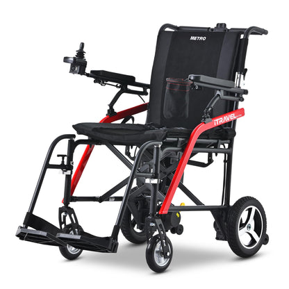 Metro Mobility iTravel Lite Folding Electric Wheelchair – Only 33lbs, TSA Approved with ElectroMagnetic Brakes