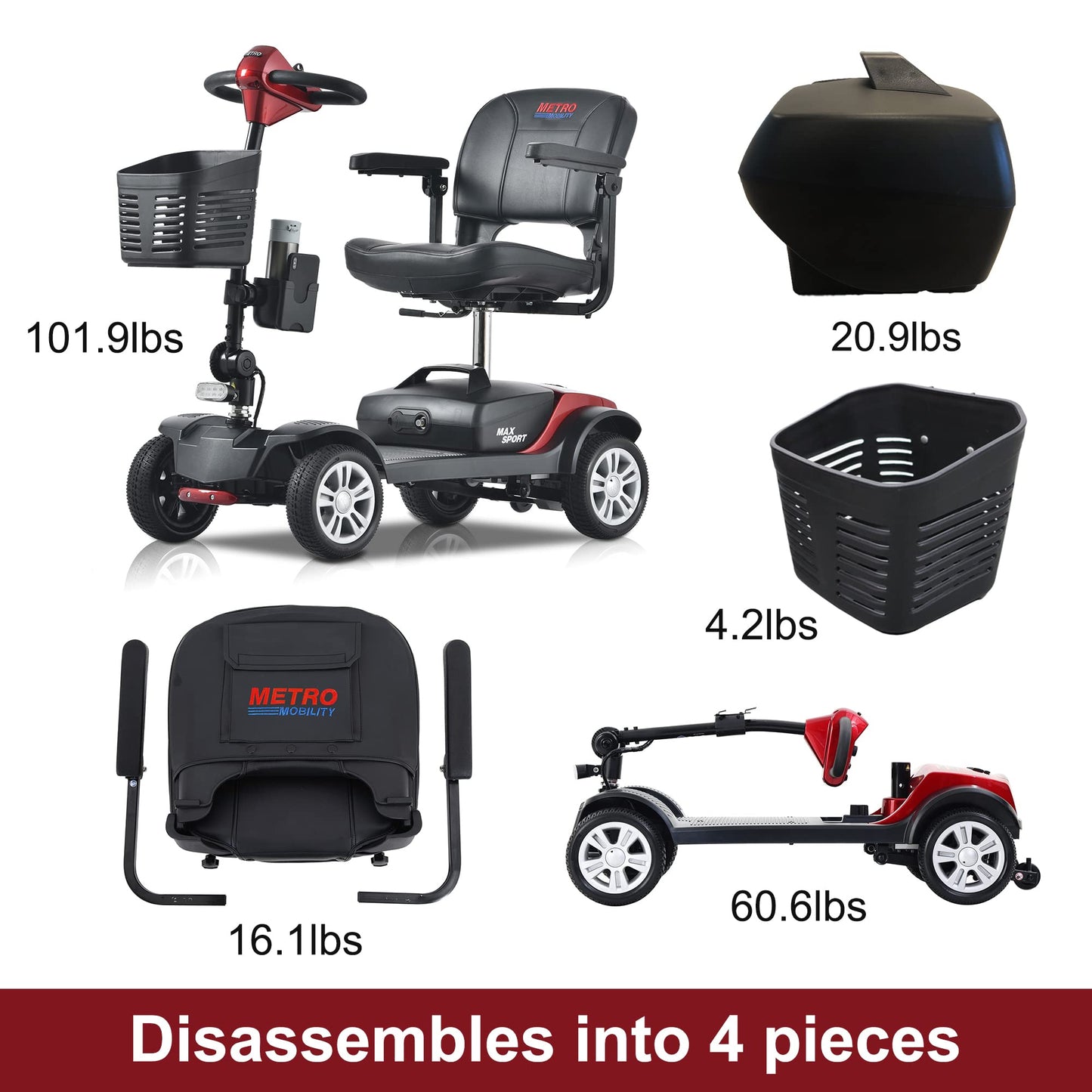Metro Mobility Max Sport 4-Wheel Mobility Scooter